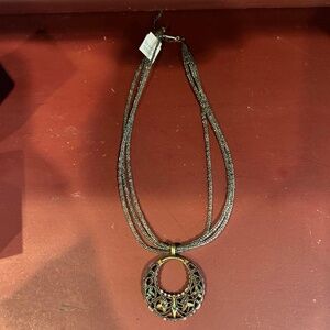 Lia Sophia Intricacy Antique Looking Crystal Stone Pendant Beaded Necklace